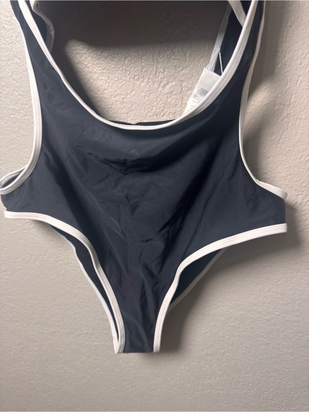 Cupshe Black One-Piece Swimsuit with White Trim - Picture 8 of 10